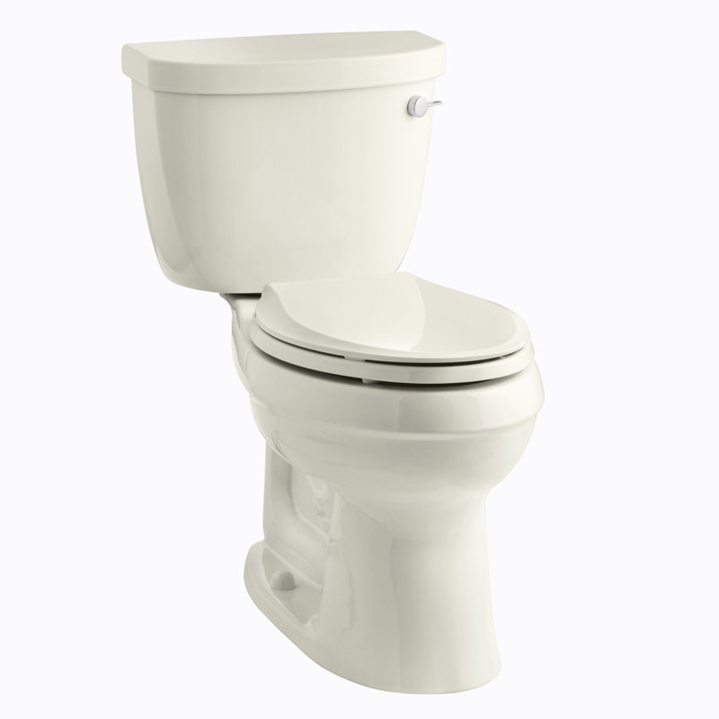 Cimarron Comfort Height Two-Piece Elongated 1.6 GPF Toilet with Aquapiston Flush Technology, Left-Hand Trip Lever and Tank Locks