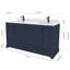 Meuble-lavabo double 60 po Maya avec comptoir en quartz blanc Maya-101808817-101808815