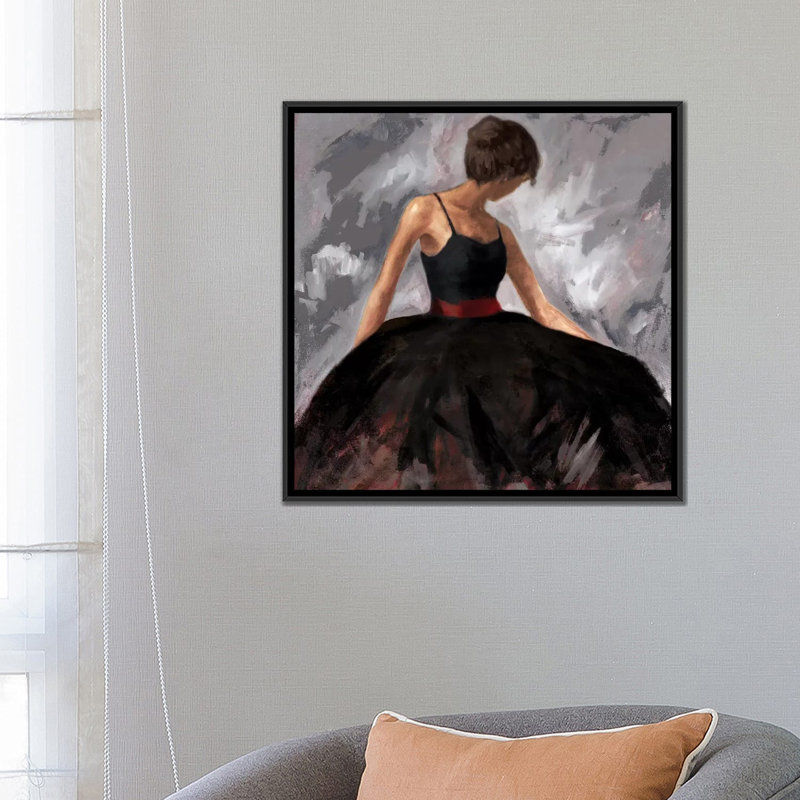 « soirée out », impression sur toile, H 37 po x l 37 po x P 1,5 po, Toile avec cadre noir, Pas de tapis