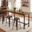 Table de bar en bois massif, 180 cm L x 50 cm l, table de salle à manger haute, plateau à panneaux assemblés
