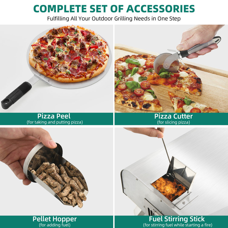 Pizza Peel and Cutter Set, Grilling Accessories