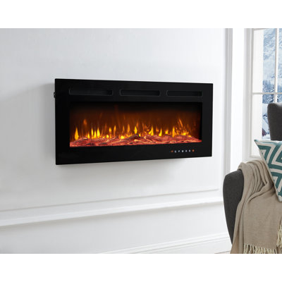 Chamberlayne Wall Mounted Electric Fireplace, Inserts Recessed, Wall Mounted Fireplace LED Fireplace