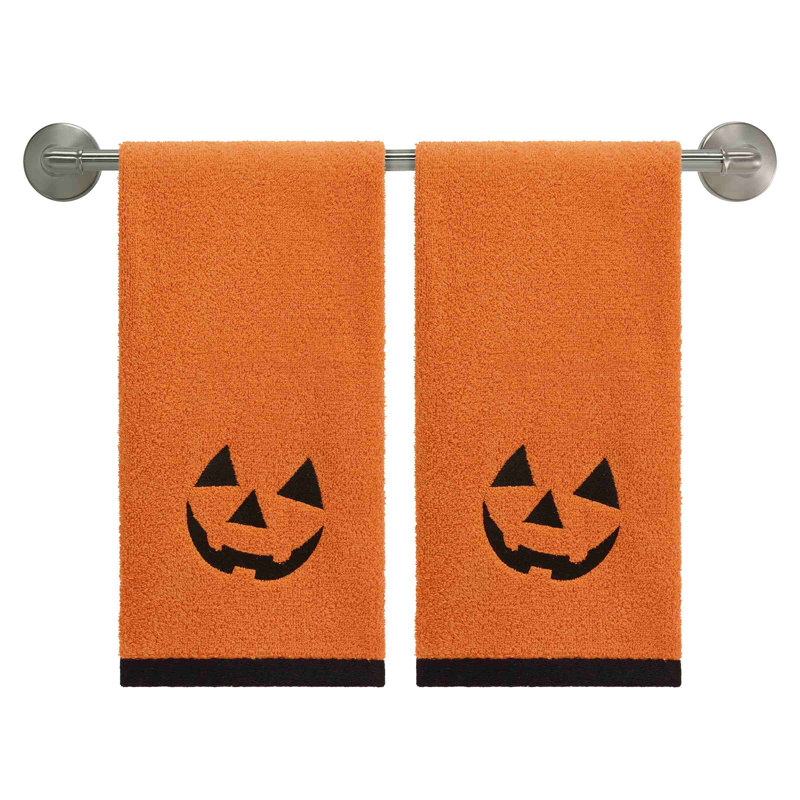 Jack-O-Lantern Halloween 2-Pack Hand Towels
