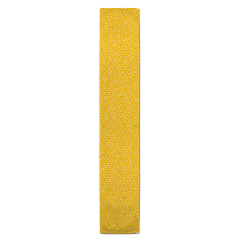 Chemin de table roughhexagon Askerby, 72 po x 16 po, Jaune, Diamon tribal Macclesfield