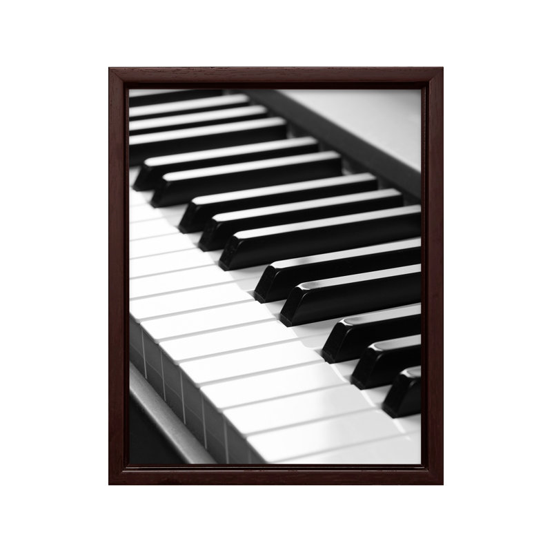 Piano, Canvas, 12"H x 16"W, Brown Framed