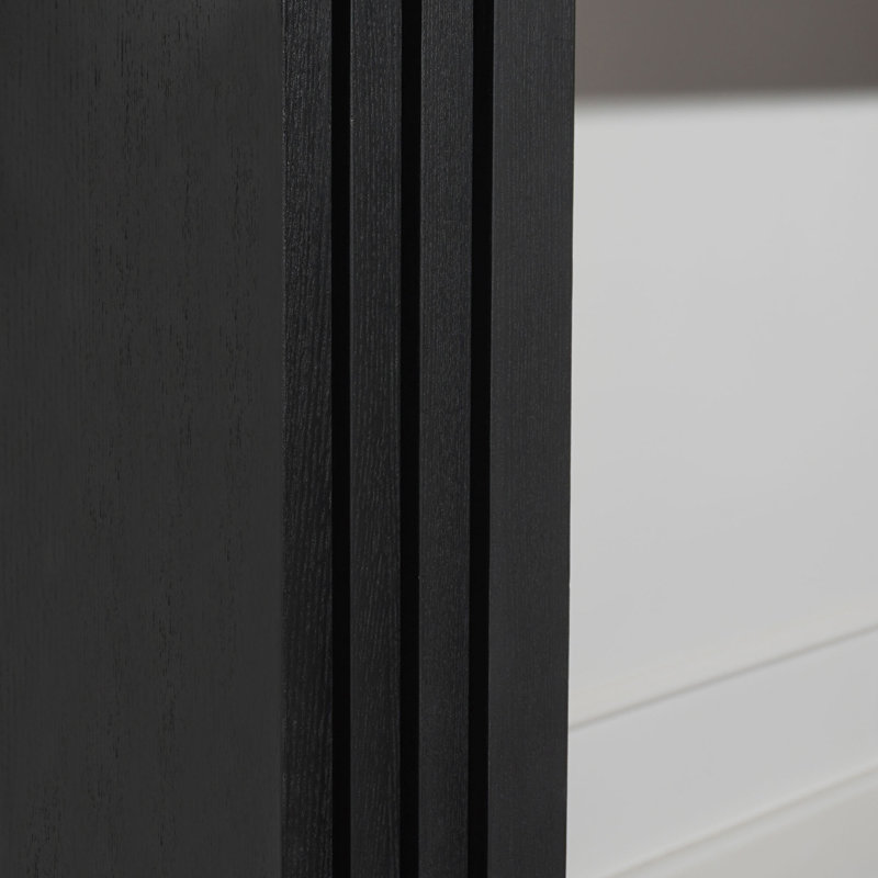 Console moderne minimaliste en bois de 58 po pour vestibule, salon et couloir - Décoration polyvalente, Noir