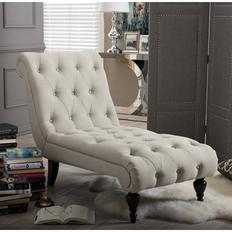 Chaise longue Colegrove, Beige clair