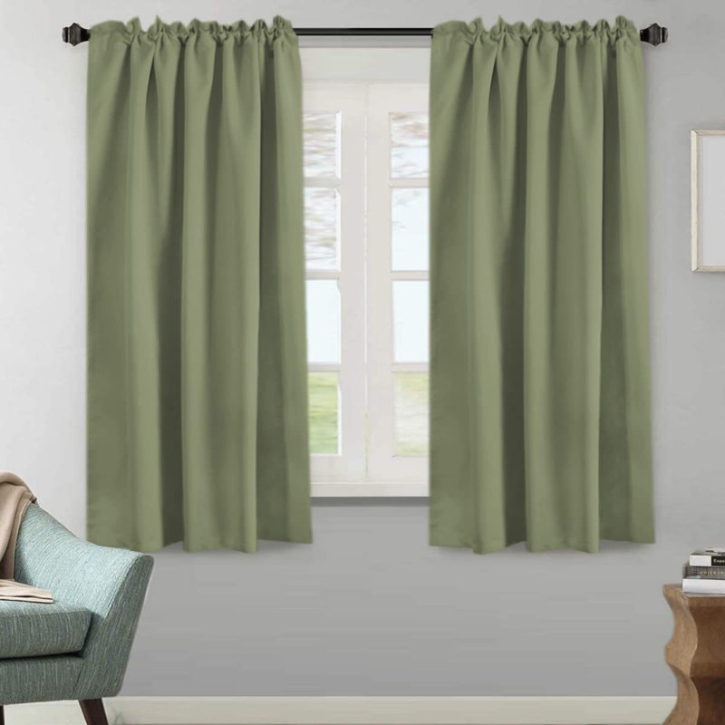 Blackout Solid Back Tab/Rod Pocket Bedroom Draperies Thermal Insulated Window Treatment Panels Room Darkening Blackout Drapes for Living Room