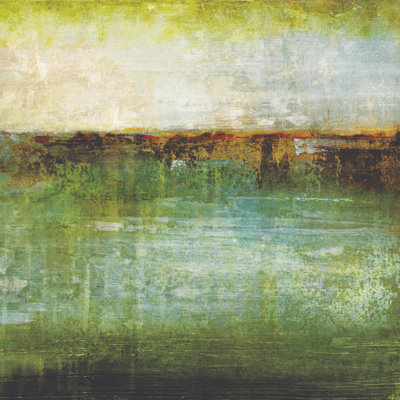 Cool Green Horizon 1 Piece Wrapped Canvas Painting