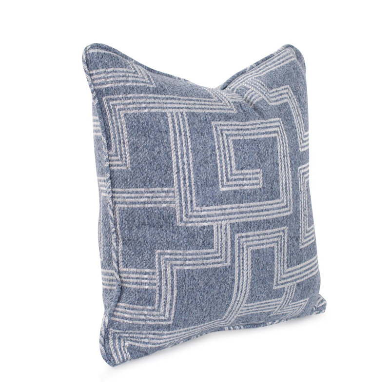 Indoor/Outdoor Pillow Syros Fog, 20"H x 20"W, Natural Striped, Square