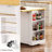 48Inch Large Kitchen Island With 2 Bar Stools, Power Outlet, Door Internal Storage Rack, Kitchen Storage Cart On 5 Wheels With Drop Leaf, 5 Open Side Racks, 2 Drawers,For Kitchen,Dining Room-684778357