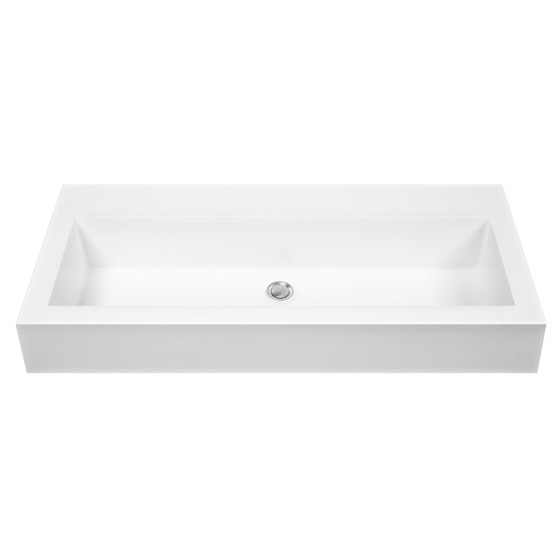 MTI Metro 2 37.25" Semi-Recessed Bathroom Sink, Gloss White