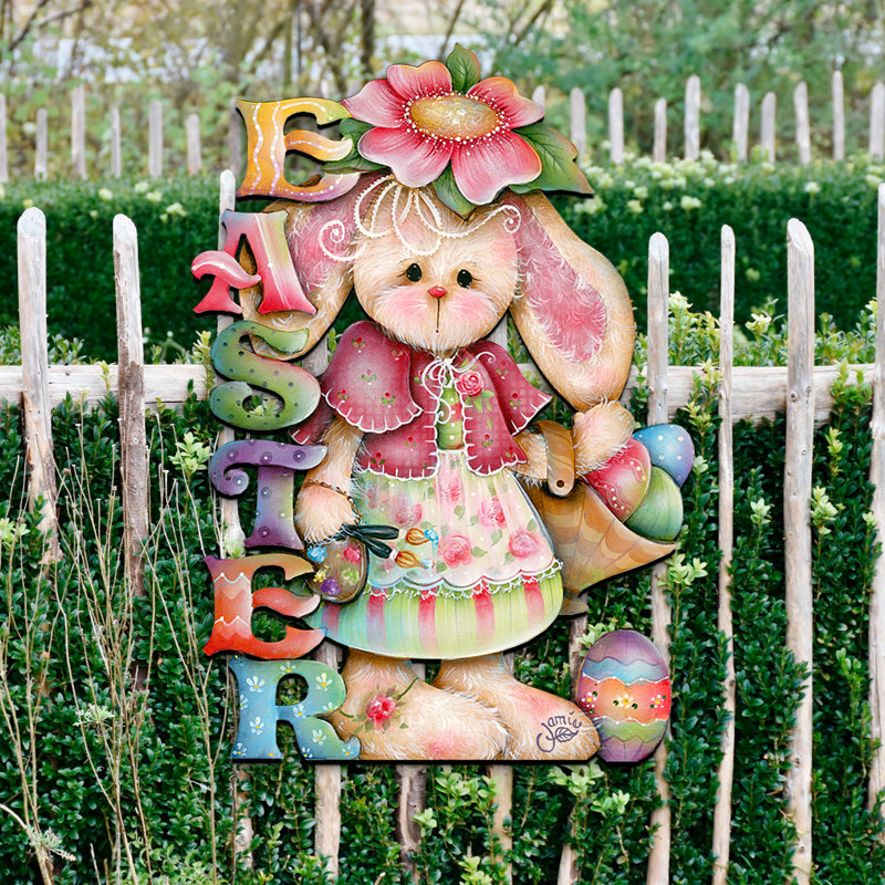 The Easter Bunny Wooden Door Hanger