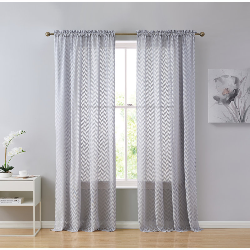 Semi Sheer Liner Pair, 54" W X 84" L, Silver Gray