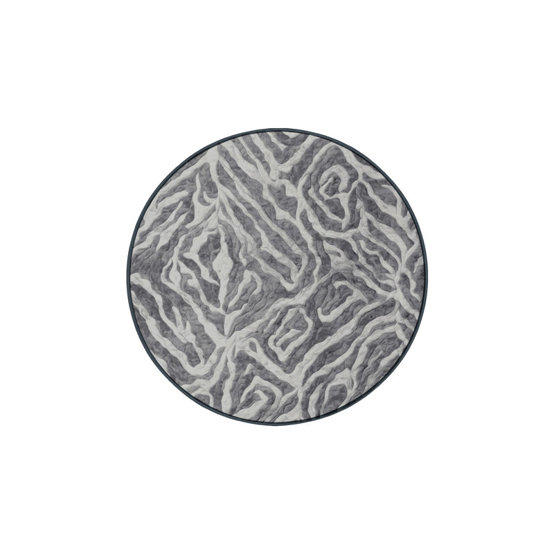 Machine Washable Gray Area Rug, Round 8'