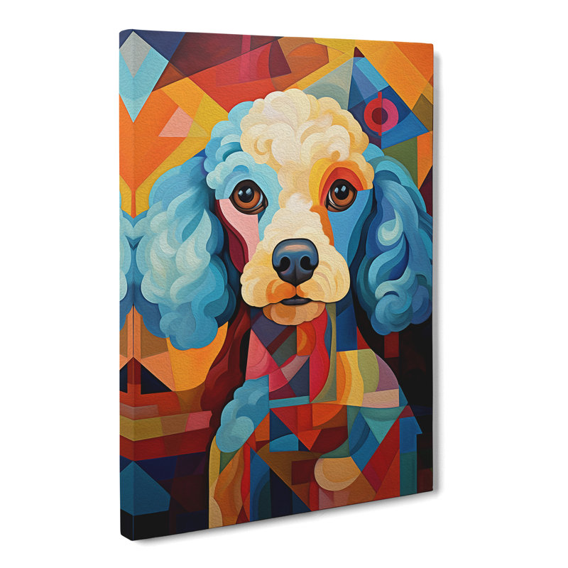 Poodle Cubism No.2 - Wrapped Canvas, 76cm H x 50cm W x 3cm D