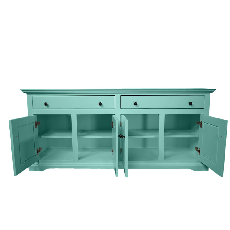 Savannah Solid Wood Traditional Sideboard Buffet, Aqua Fiesta, 31" H x 70" W x 18" D