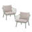 Huron Outdoor Patio PP Club Chair, Green Finish With Beige Cushion, Set Of 2-953304634-953304630