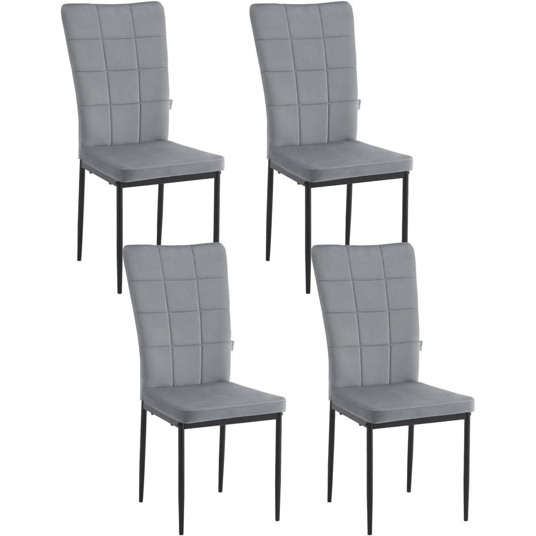 46cm H Velvet Upholstered Full Back Parsons Chair