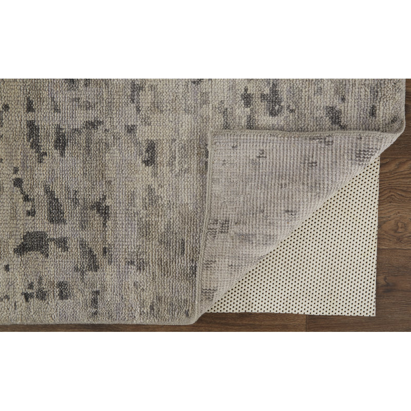 Wyman Transitional Abstract, Ivory/Gray Area Rug, Rectangle 9'6" x 13'6"
