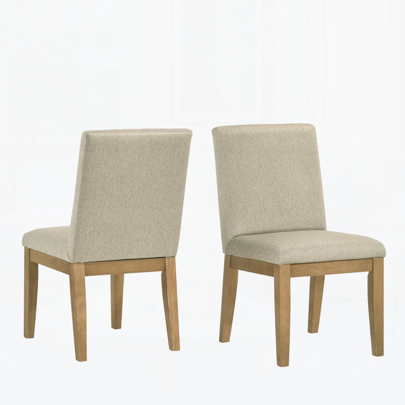 Ensemble de 2 chaises de salle à manger contemporaines en bois massif