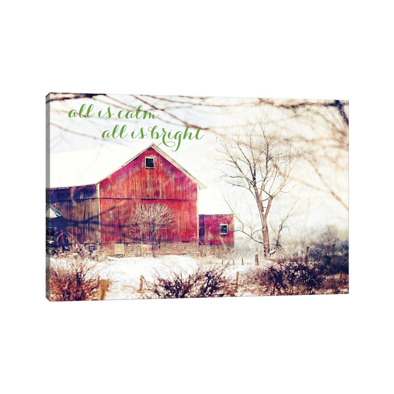 Calm And Bright Barn by Kelly Poynter - Wrapped Canvas Gallery-Wrapped Canvas Giclée, 66.04 cm H x 45.72 cm W x 1.91 cm D