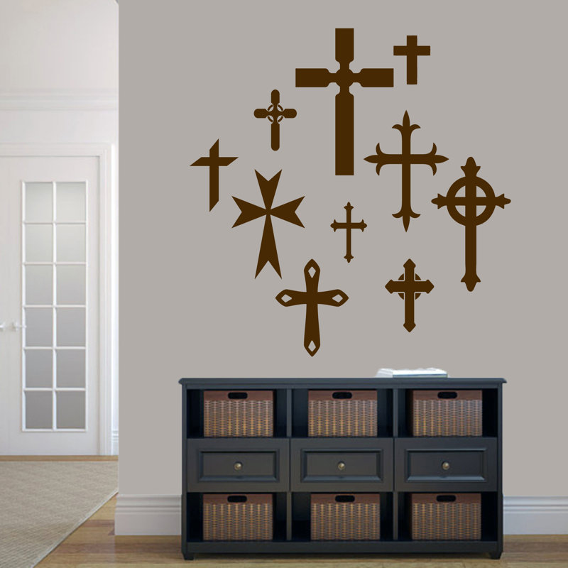 Adhésif décoratif ensemble de croix, Brun chocolat