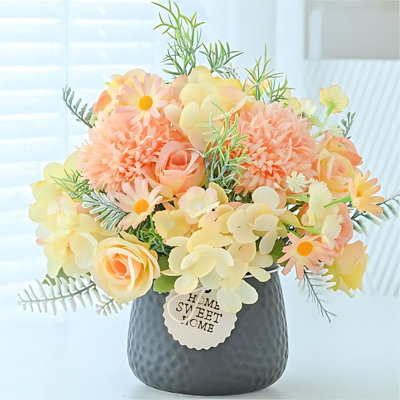 Décoration de fleurs artificielles - Présentoir floral pour bureau, table de salle à manger, coiffeuse, accessoire de photographie et décoration intérieure