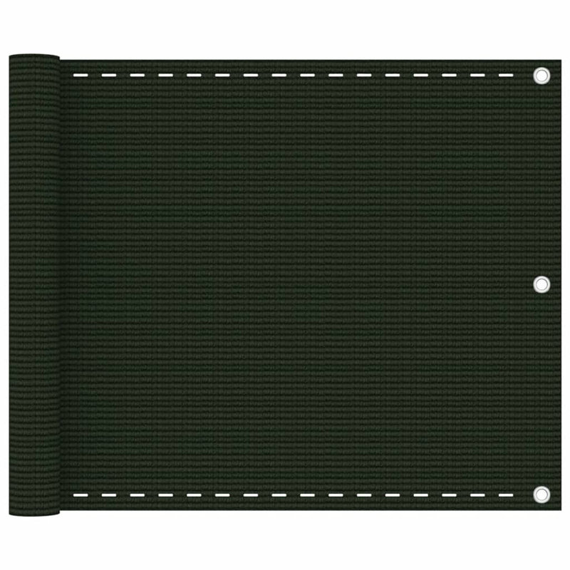 Écran de balcon vidaXL vert foncé 35,4 x 196,9 po PEHD, L 196,9 po x P 35,4 po, Vert foncé