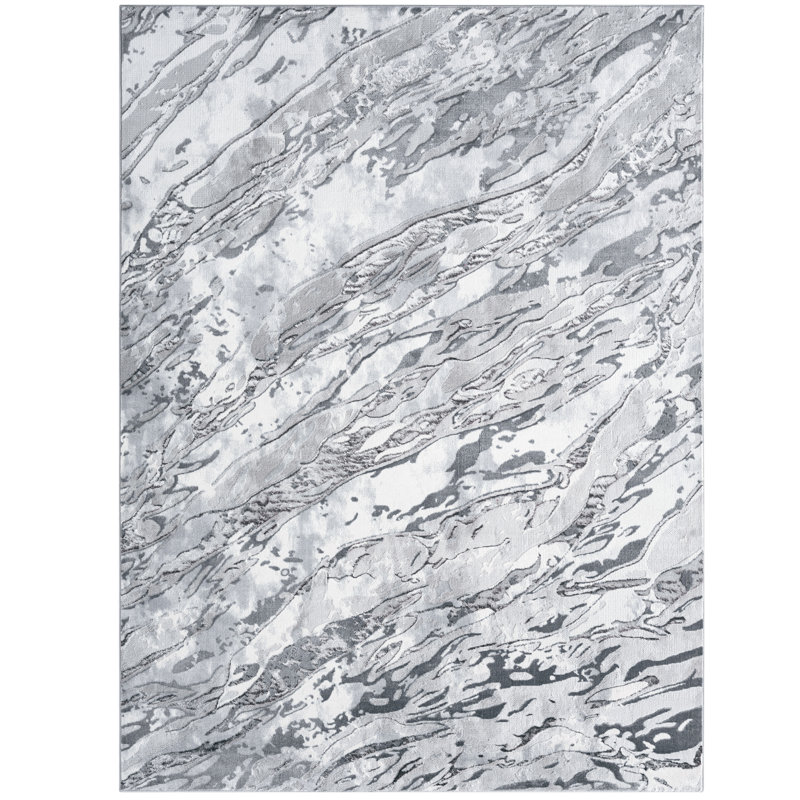 Tapis gris Laura, Rectangle 5 pi 2 po x 7 pi 2 po