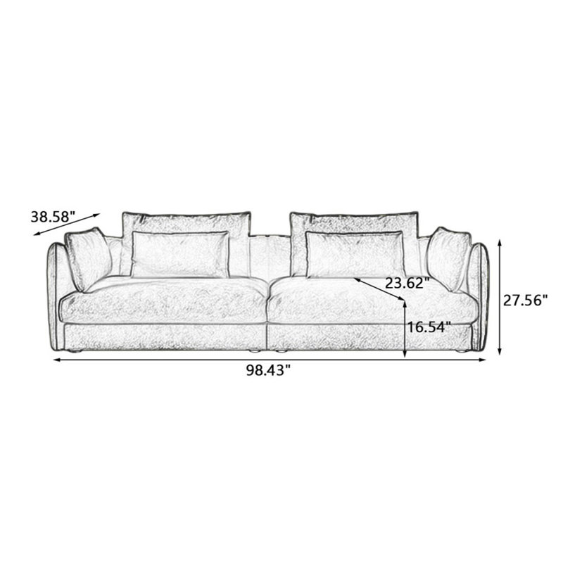 Coussin modulaire vert 100% polyester, 27.56" H x 98.43" W x 38.58" D, 3