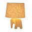 Lampe de table Herminio Boho - Ecomix et tissu avec motif d'éléphant - ivoire 18 po et brun clair pour la chambre à coucher, le salon, la maison et le bureau