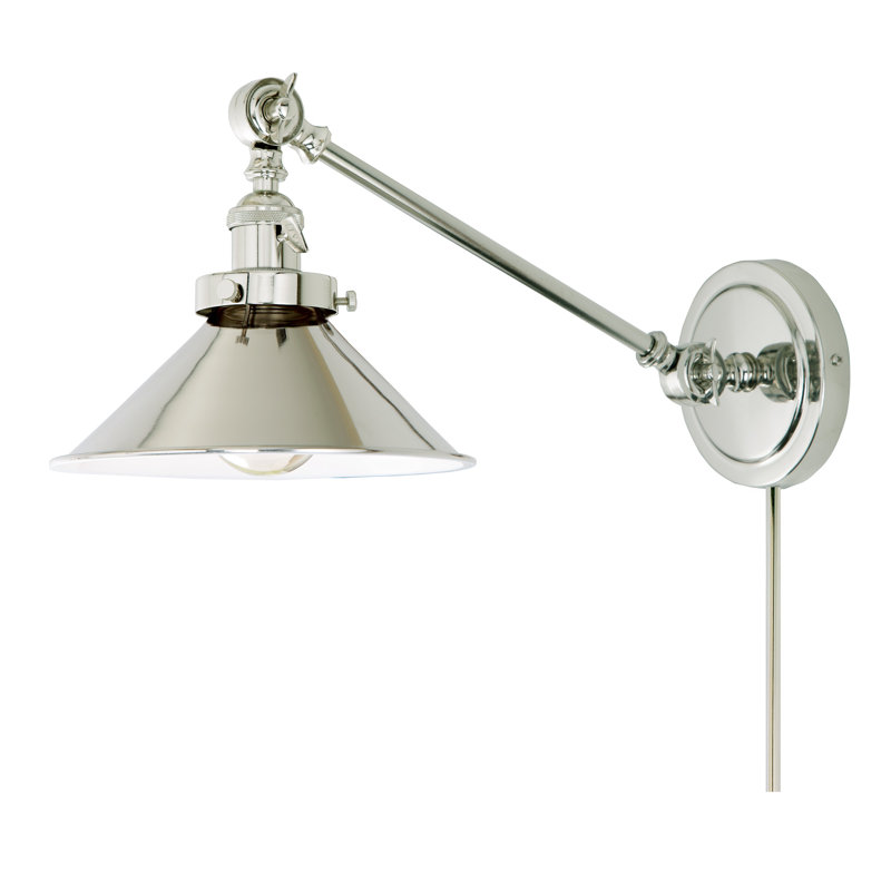 Martucci Plug-in Swing Arm Sconce, Polished Nickel