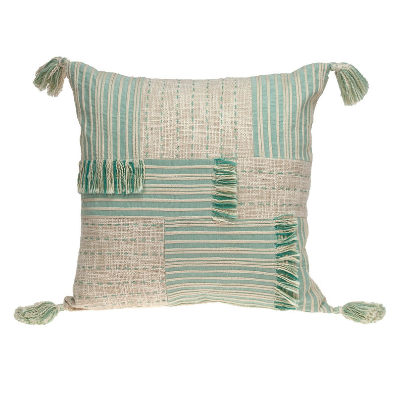 Harper Transitional Cream And Mint Throw Pillow