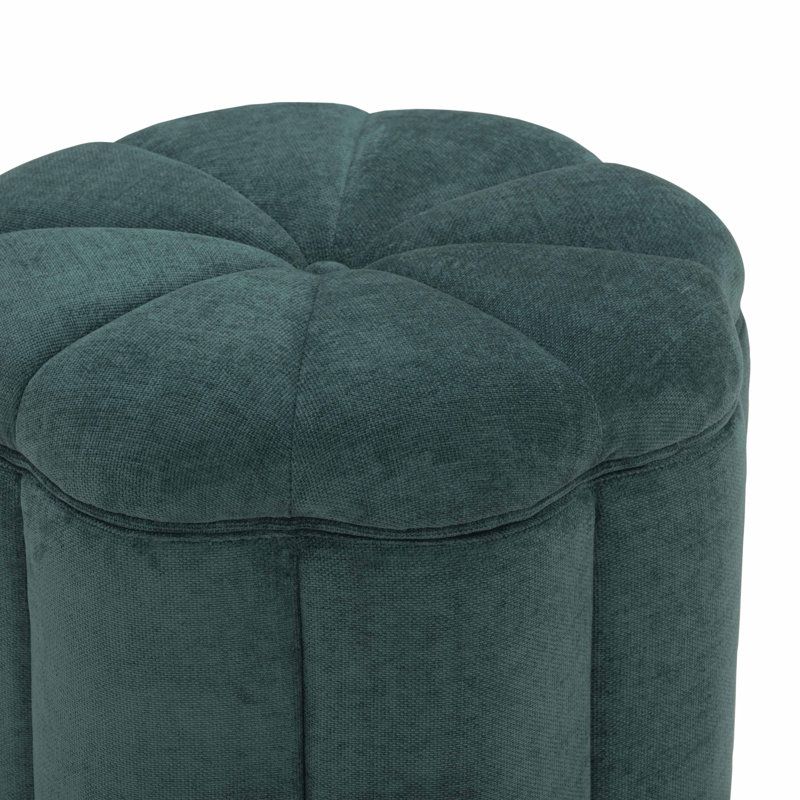 Fleur Peacock Storage Ottoman, Teal