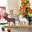 18"L Galvanized Metal/Wooden Reindeer Table Decor