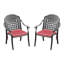 2 fauteuils de patio en fonte d'aluminium, structure, coussins imperméables, chaise empilable, 2 pièces, avec protection ergonomique