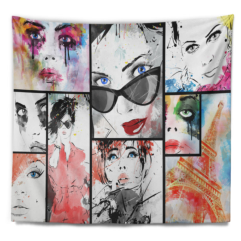 Abstract Polyester Tapestry, 32" H x 39" W