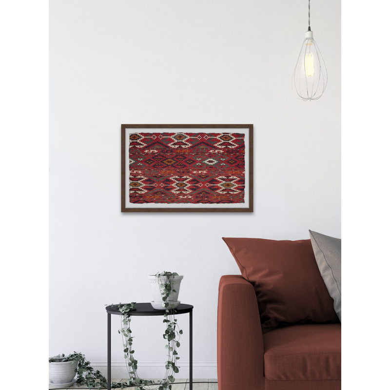 «Red Tribal Motif», reproduction encadrée, L 12 po x H 8 po