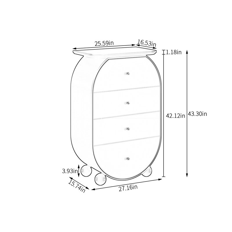 Armoire de rangement 4 tiroirs French