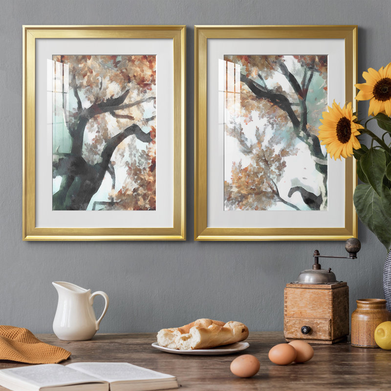 Fall Tree I, reproduction encadrée de qualité supérieure - prête à être accrochée, H 36,5 po x l 26,5 po x P 1 po, Or
