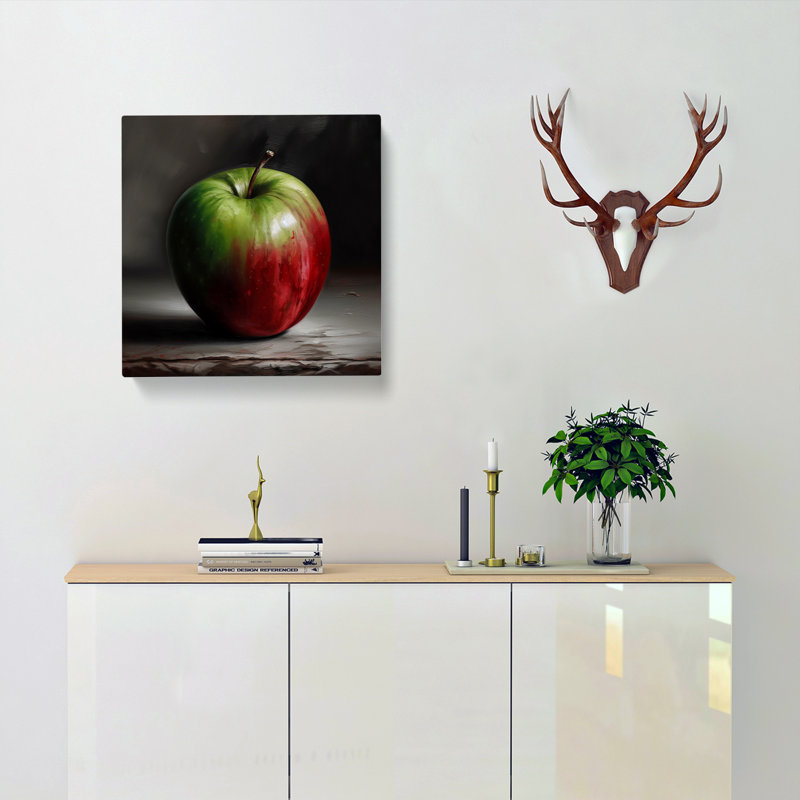 Apple Oil Painting - No Frame Print, 50cm H x 50cm W x 3cm D