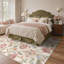 Tapis beige / rose à motif floral lavable en machine Clermont-1292170021-1304121698