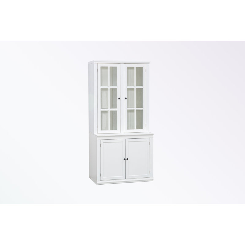Armoire décorative avec portes et tablettes en verre double