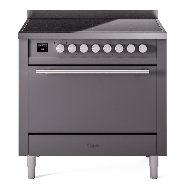 ILVE Professional Plus II 36 in Induction Range, Graphite Matte/Stainless Steel