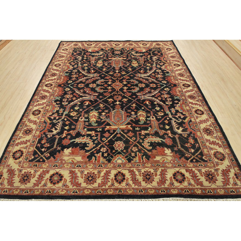 Tapis bleu nouvel âge en laine 8 pi 2 po x 10 pi 1 po Grishilda