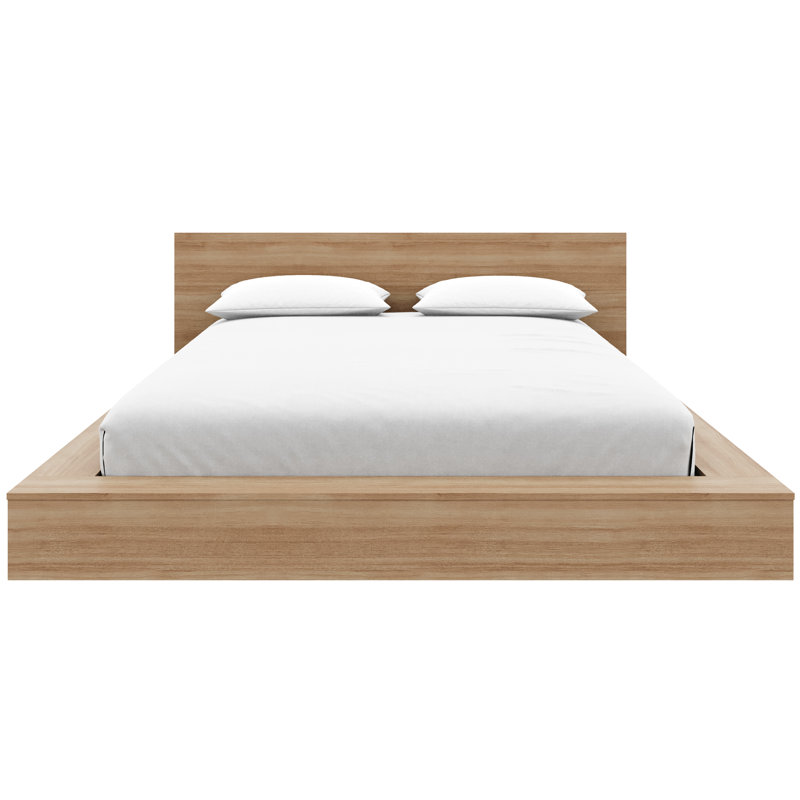 Makoa Low Platform Bed Set, Queen, Brown