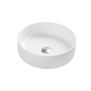 Lavabo de salle de bain vasque circulaire en céramique 13,75 po DAX