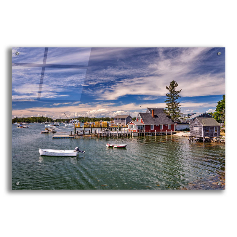 «Summer Day On Vinalhaven» par Rick Berk, art mural en verre acrylique, H 24 po x l 36 po x P 0,2 po