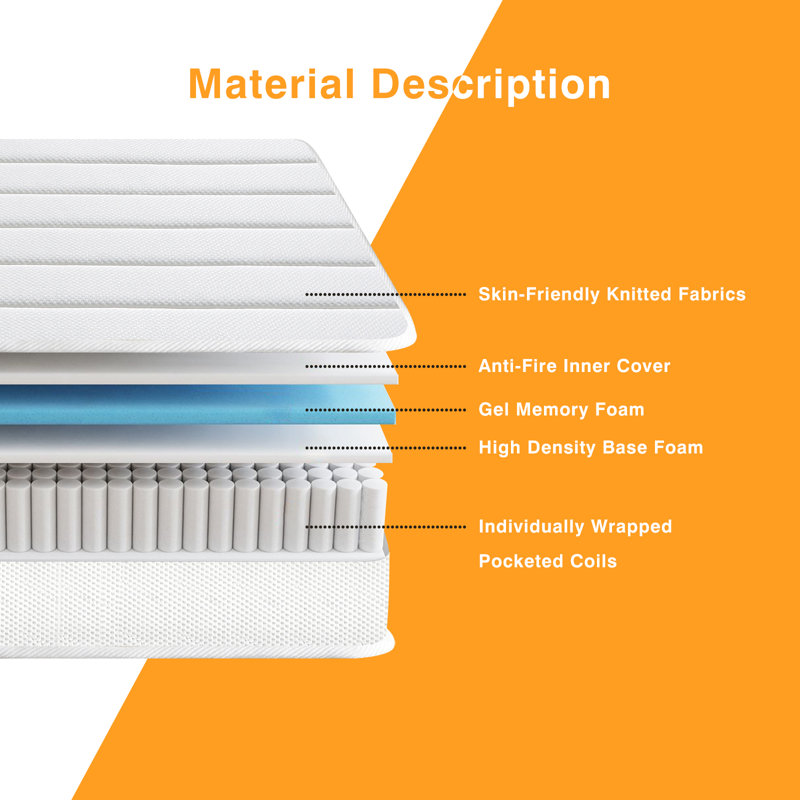 Alwyn Home 6" Medium Gel Memory Hybrid Mattress in a Box, Twin XL